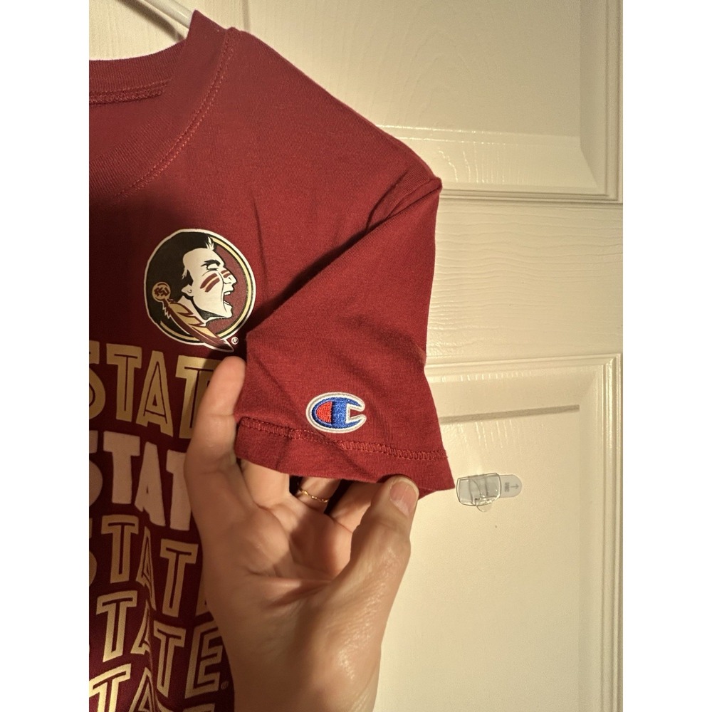 Champion Womens Florida State FSU Seminoles Garnet T-Shirt Large - Picture 5 of 7